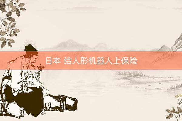 日本 给人形机器人上保险