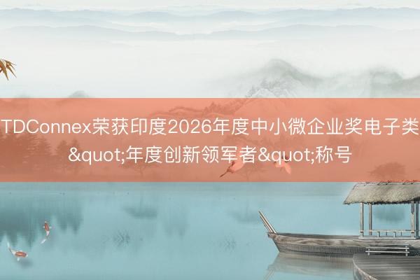 TDConnex荣获印度2026年度中小微企业奖电子类"年度创新领军者"称号