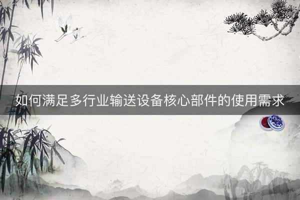 如何满足多行业输送设备核心部件的使用需求