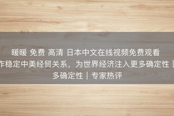 暖暖 免费 高清 日本中文在线视频免费观看 以对话合作稳定中美经贸关系，为世界经济注入更多确定性｜专家热评