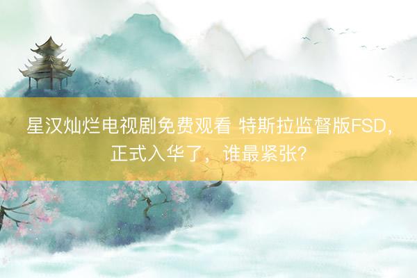 星汉灿烂电视剧免费观看 特斯拉监督版FSD，正式入华了，谁最紧张？