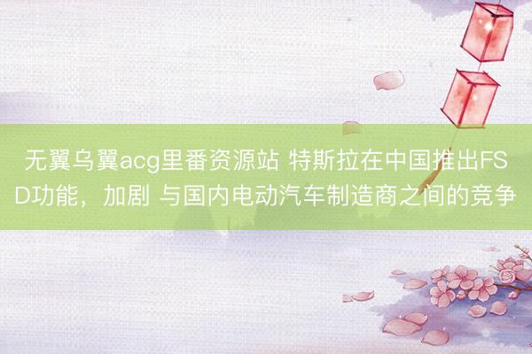 无翼乌翼acg里番资源站 特斯拉在中国推出FSD功能，加剧 与国内电动汽车制造商之间的竞争