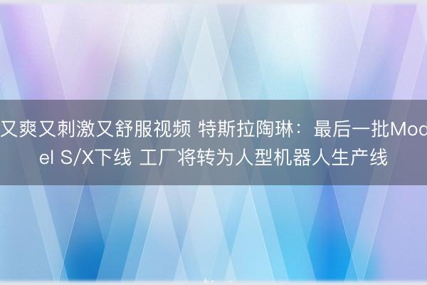又爽又刺激又舒服视频 特斯拉陶琳:最后一批Model S/X下线 工厂将转为人型机器人生产线