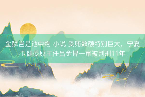 金鳞岂是池中物 小说 受贿数额特别巨大，宁夏卫健委原主任吕金捍一审被判刑11年