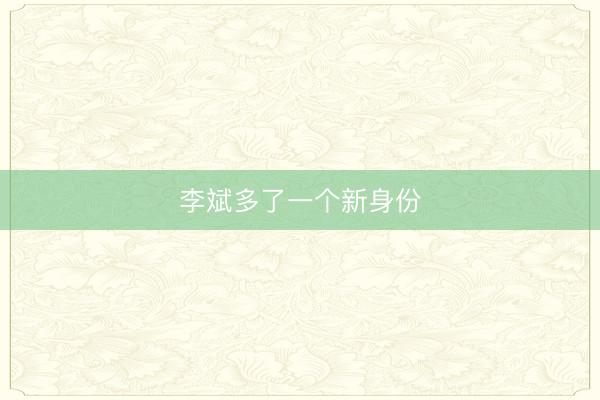 李斌多了一个新身份