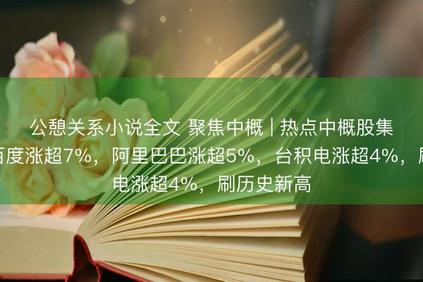 公憩关系小说全文 聚焦中概 | 热点中概股集体上扬，百度涨超7%，阿里巴巴涨超5%，台积电涨超4%，刷历史新高