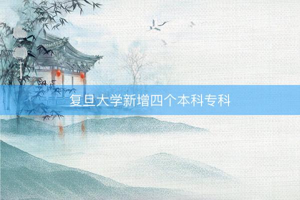 复旦大学新增四个本科专科