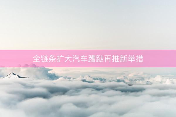 全链条扩大汽车蹧跶再推新举措